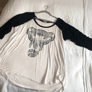 Baseball tee with elephant graphic